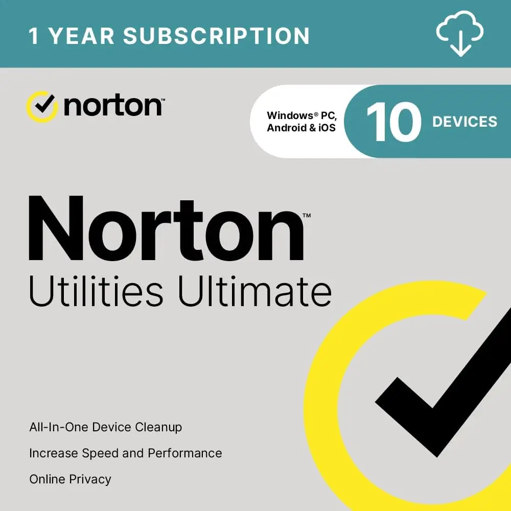 Norton Utilities Ultimate product box showing Windows system optimization software