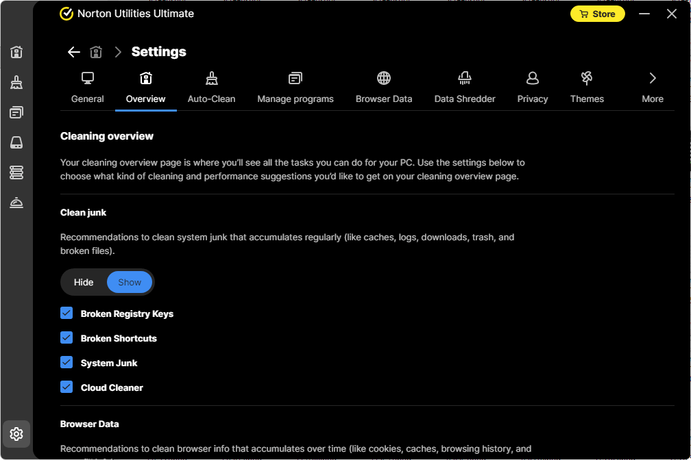 Settings Overview